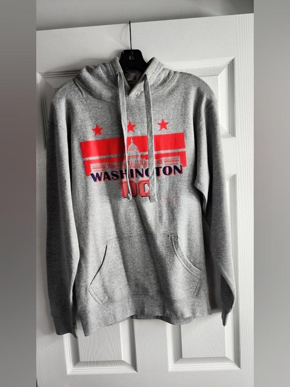 Washington DC Graphic Hoodie in Gray & Red